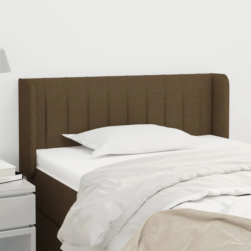 Testiera | Testata ad Orecchio Marrone Scuro 93x16x78/88 cm in Tessuto