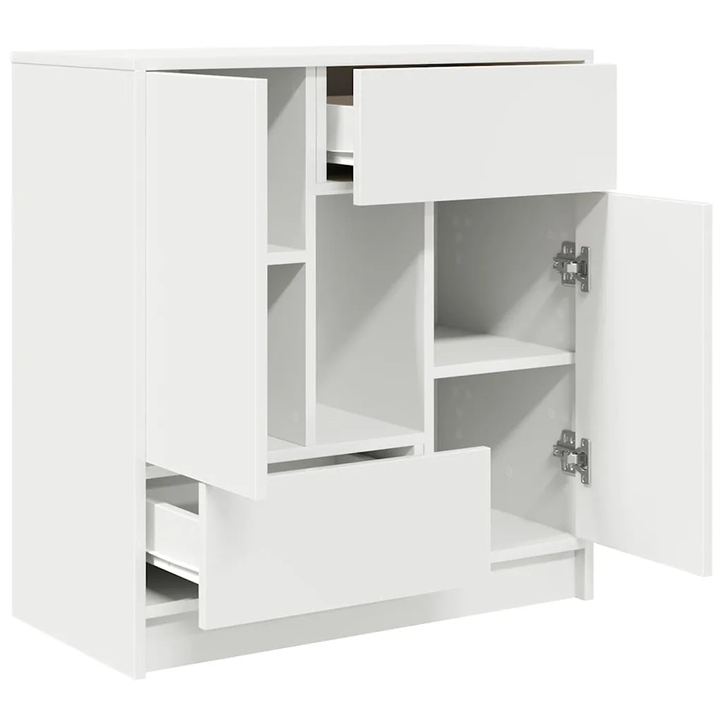 Credenza con Cassetti e Ante Bianco 70,5x34x74,5 cm 861841