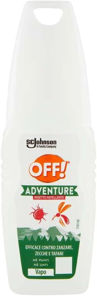 JOHNSON REPELLENTE SPRAY ADVENTURE OFF VAPO REPELLENTE ZANZARE ZECCHE E TAFANI 100 ML