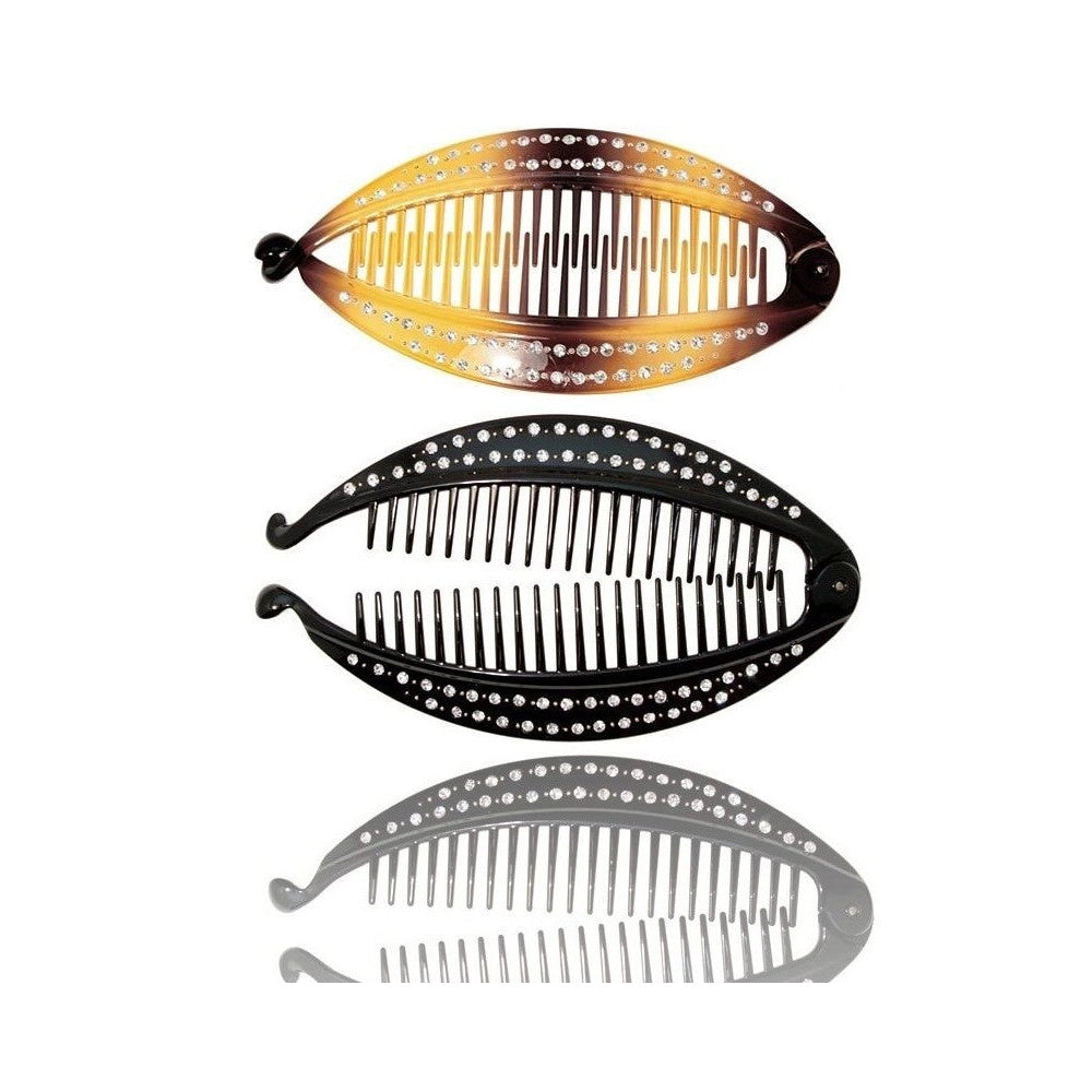 Trade Shop - Fermacoda Pesce Glitter Brillantini Banana Pettine Ferma Coda Ferma Capelli -