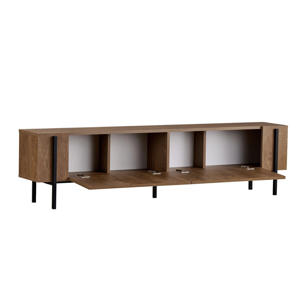 Noga, Mobile Porta tv 2 Ante, 180x30x45h cm Marrone Rovere Rustico