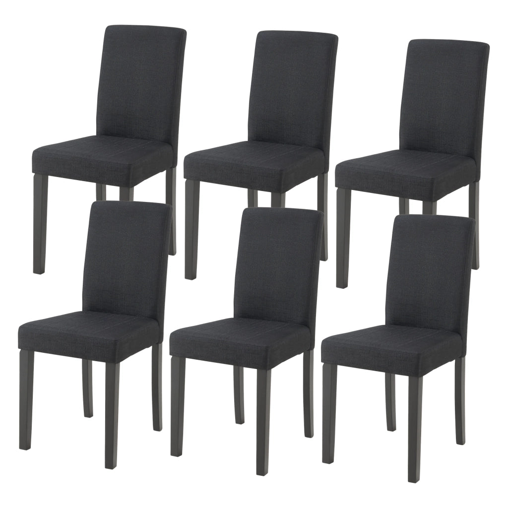 Set Hamburg di 6 Sedie Imbottite da Sala con Rivestimento in Tessuto Nero [en.casa]