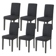 Set Hamburg di 6 Sedie Imbottite da Sala con Rivestimento in Tessuto Nero [en.casa]