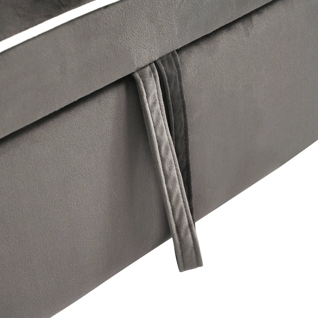 Poltrona Letto 3 in 1 con Schienale Regolabile, Portabicchieri, Supporto per Telefono, Velluto Grigio Scuro 83 × 167 × 76 cm