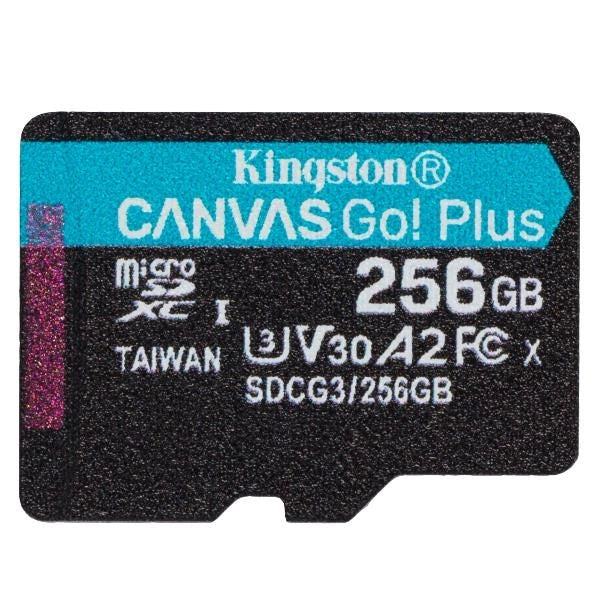 Kingston technology canvas go! plus scheda microsdxc canvas go plus 170r a2 u3 v30 da 256gb confezione singola senza adattatore - SDCG3/256GBSP