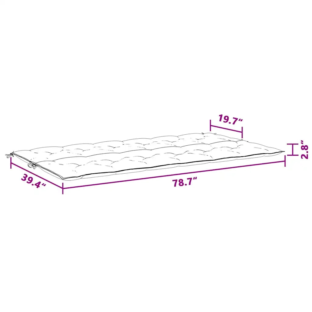 Cuscino per Panca Antracite 200x(50+50)x7 cm in Tessuto Oxford 315040