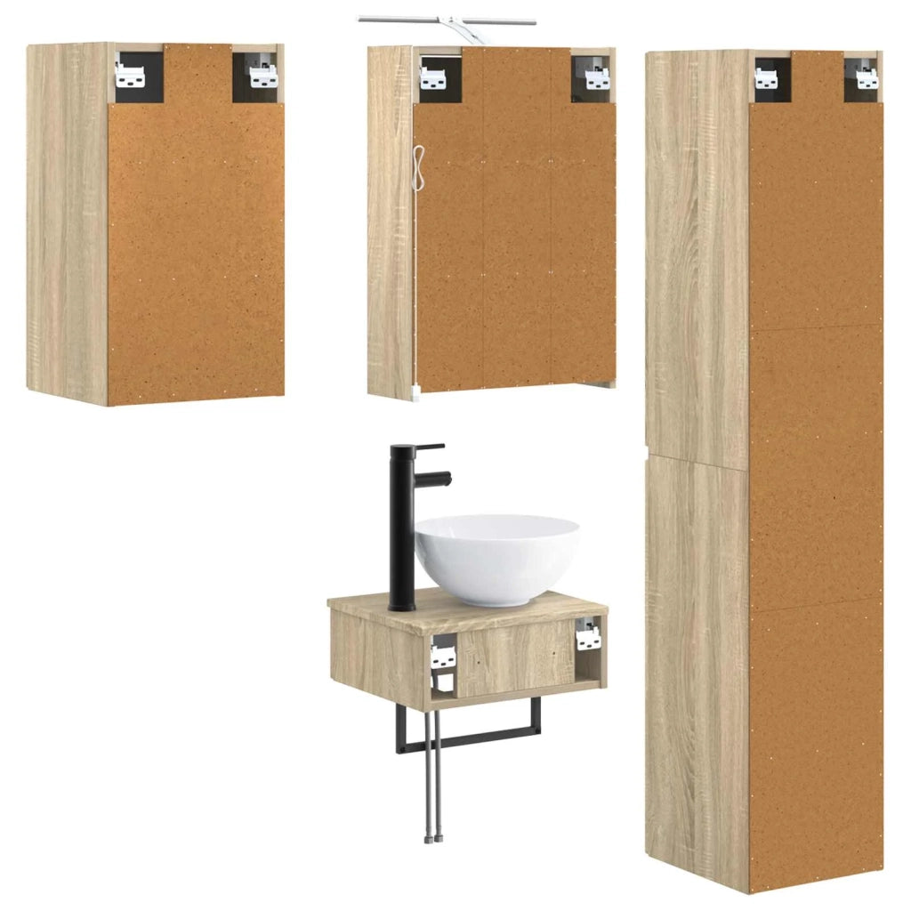 Set di mobili per il bagno 5 pcs Rovere Sonoma 3407249