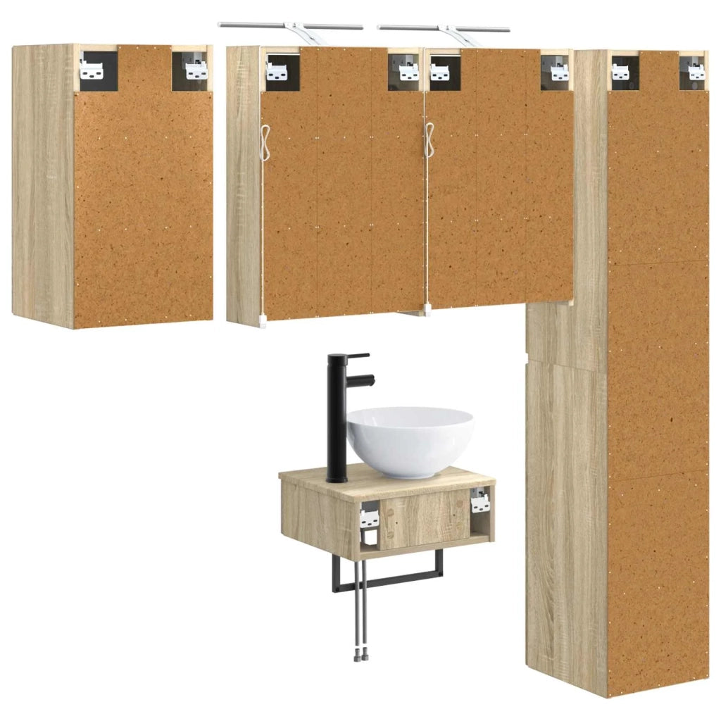 Set di mobili per il bagno 5 pcs Rovere Sonoma 3407249
