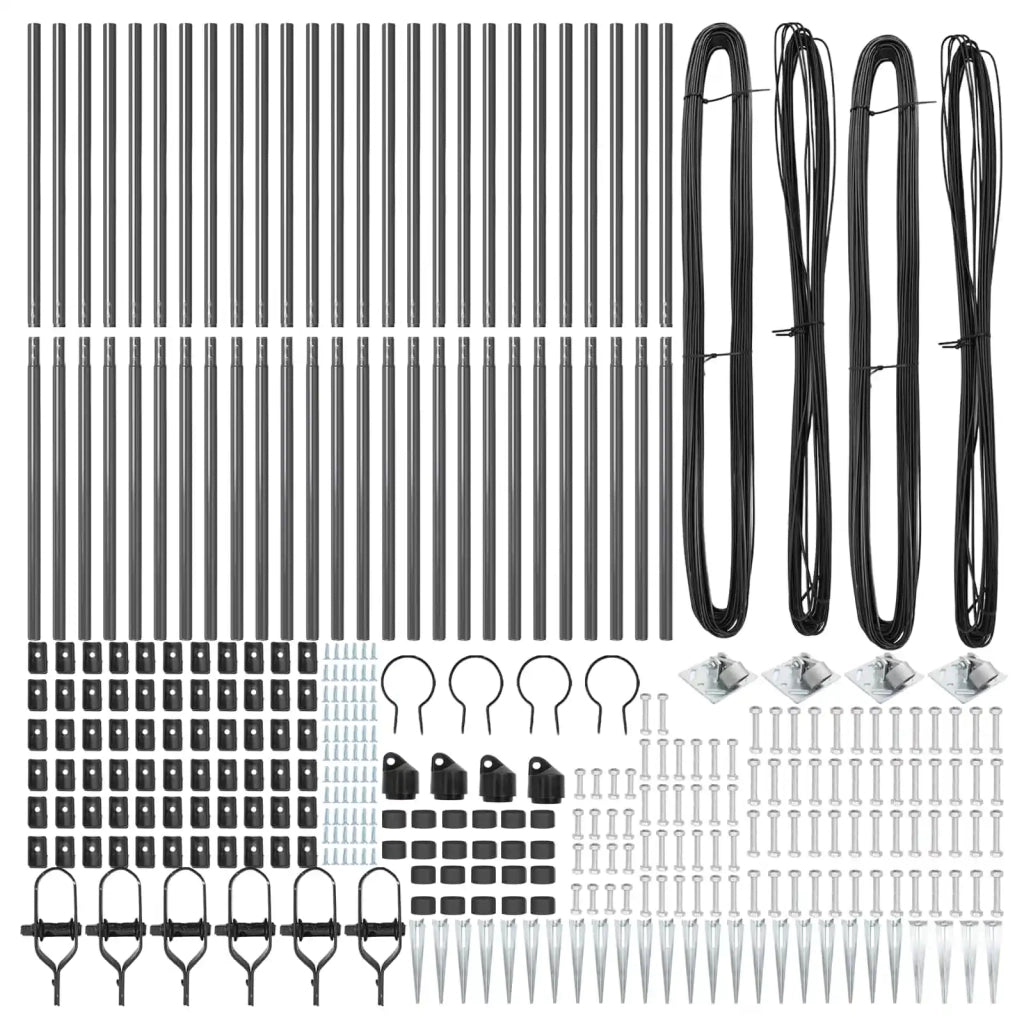 Palo della recinzione 26 pcs Grigio 3,2 x 3,2 x 185 cm 3350191