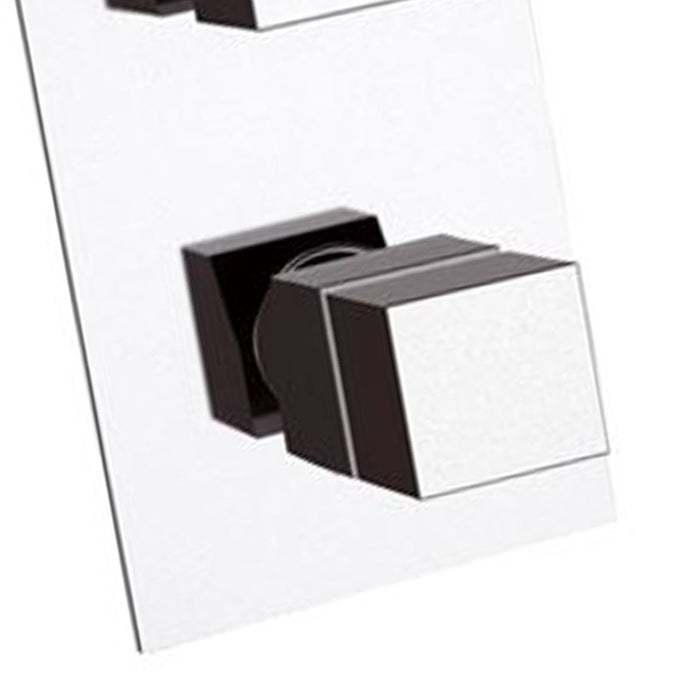 Rubinetto termostatico doccia, tre vie e sette posizioni su unica piastra - serie qubika thermo