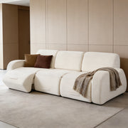 Divano Modulare con Funzione Letto, Combinazione Flessibile senza Attrezzi, in Velluto a Coste Beige