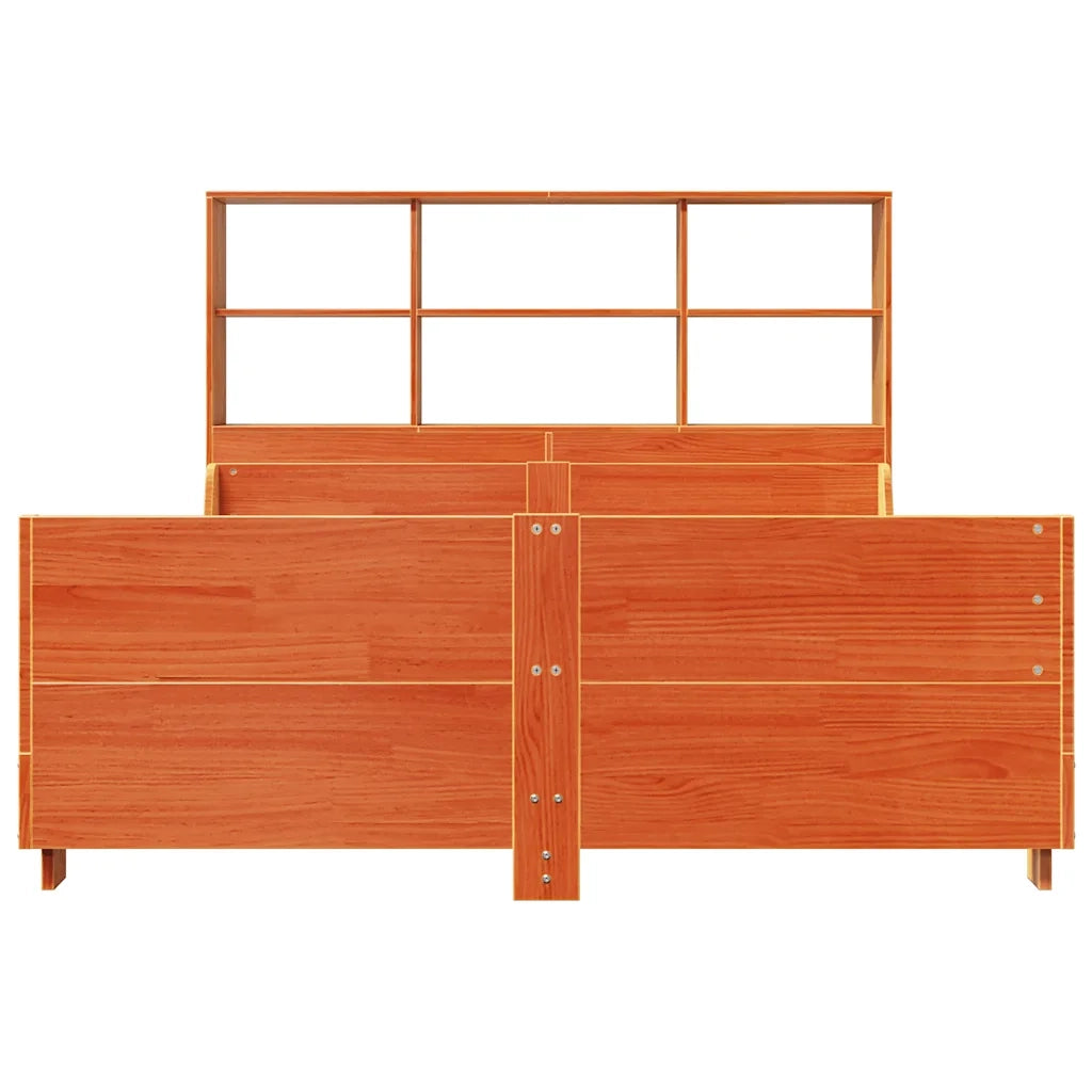 Letto Libreria senza Materasso Marrone Cera 140x200 cm Legno 3323808