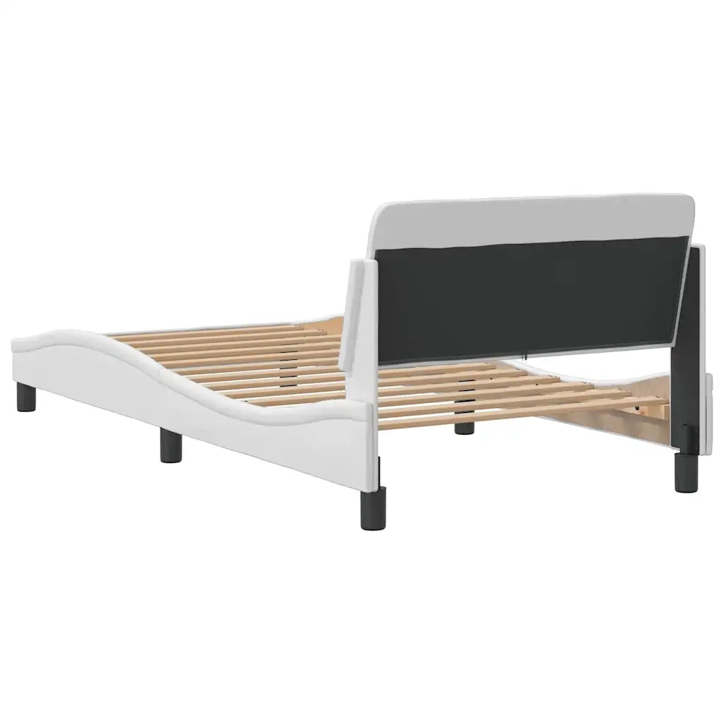 Giroletto-Struttura Letto Dover Bianco 100x200 cm in Similpelle