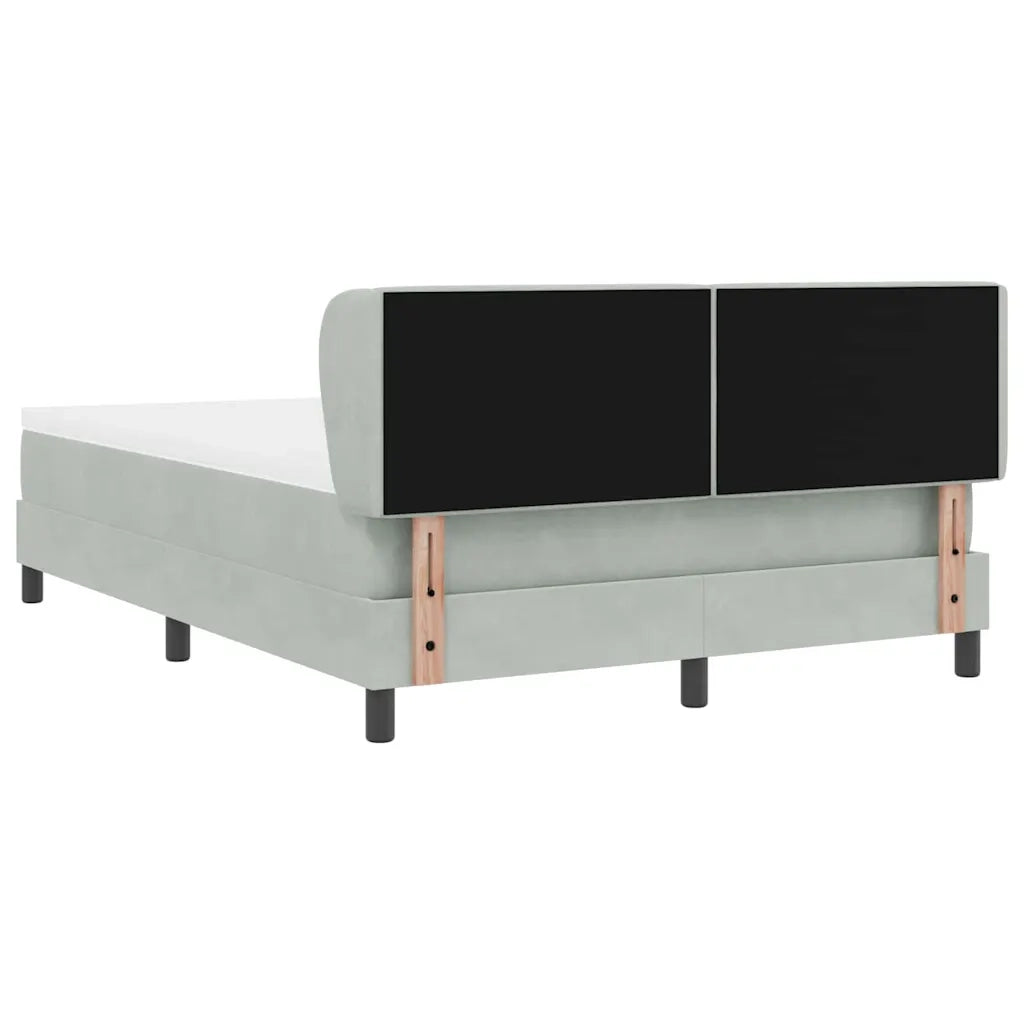 Letto a molle con testiera Grigio chiaro 140 x 190 cm Velluto 3340328