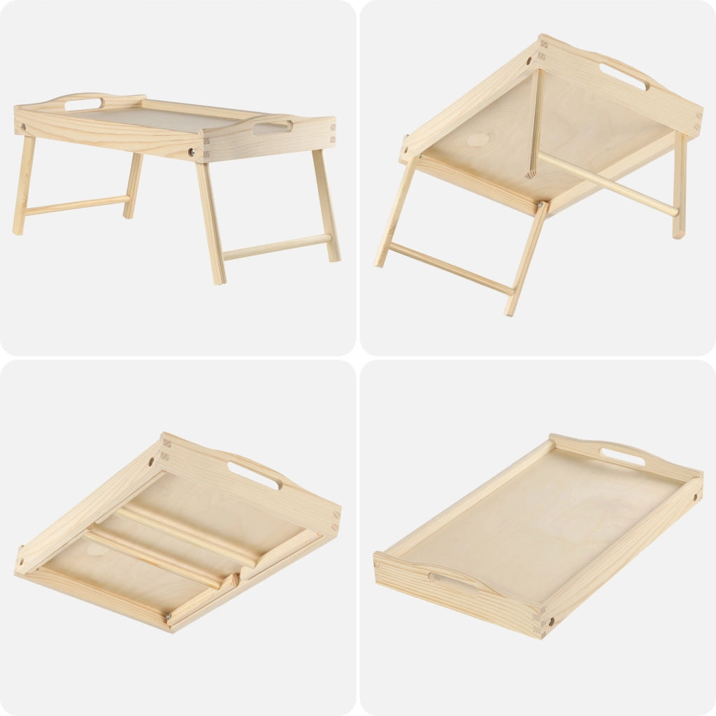 Tavolino da colazione pieghevole in legno KADAX per laptop da letto, vassoio regalo