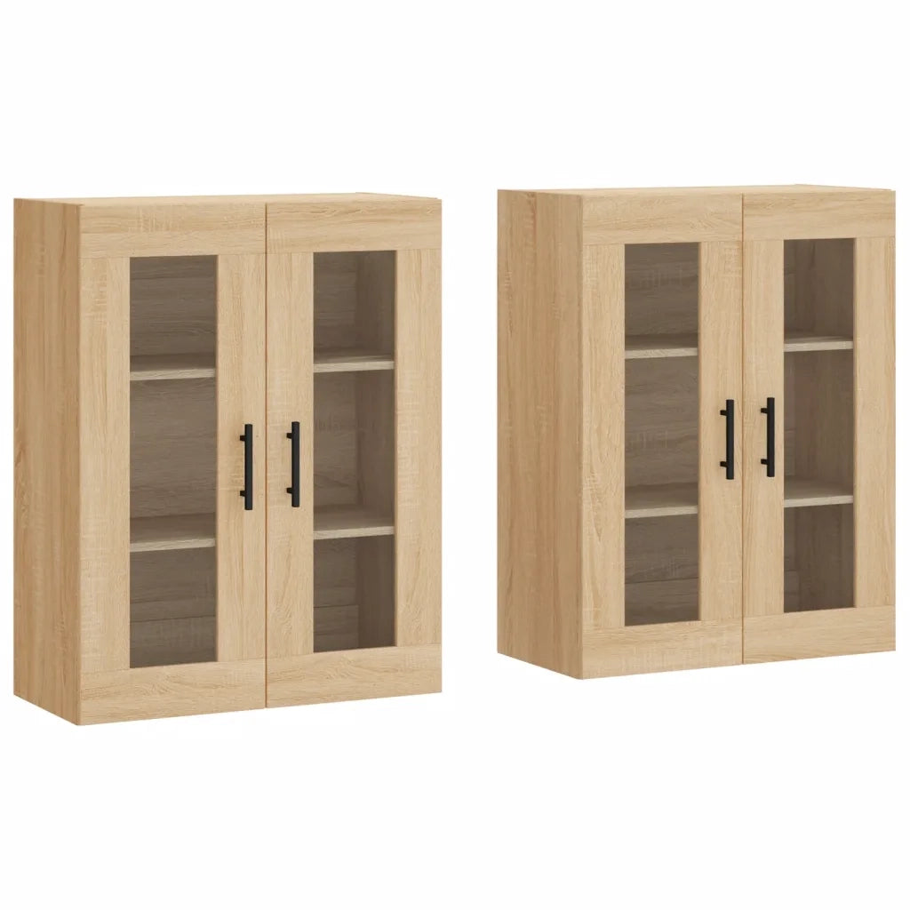 Armadietti a Parete 2 pz Rovere Sonoma in Legno Multistrato 3197964