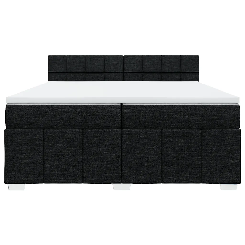 Giroletto a Molle con Materasso Nero 200x200 cm in Tessuto