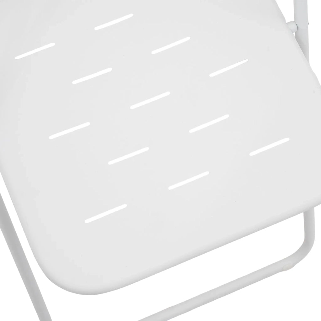 Set da Bistro Pieghevole 3 Pezzi per Esterno/Interno, 2 Sedie e 1 Tavolo, Resistente alle Intemperie, Bianco