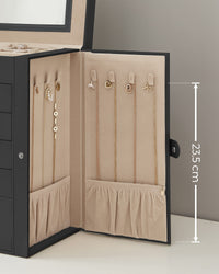 Portagioie VALORA con specchio, elegante design nero - JBC152B01