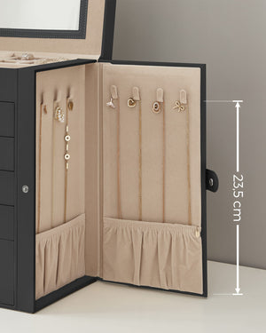 Portagioie VALORA con specchio, elegante design nero - JBC152B01