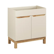Mobile sotto lavabo ERMANO – 2 ante – Cachemire e quercia – L80 × H84 × P46 cm – Da appoggiare