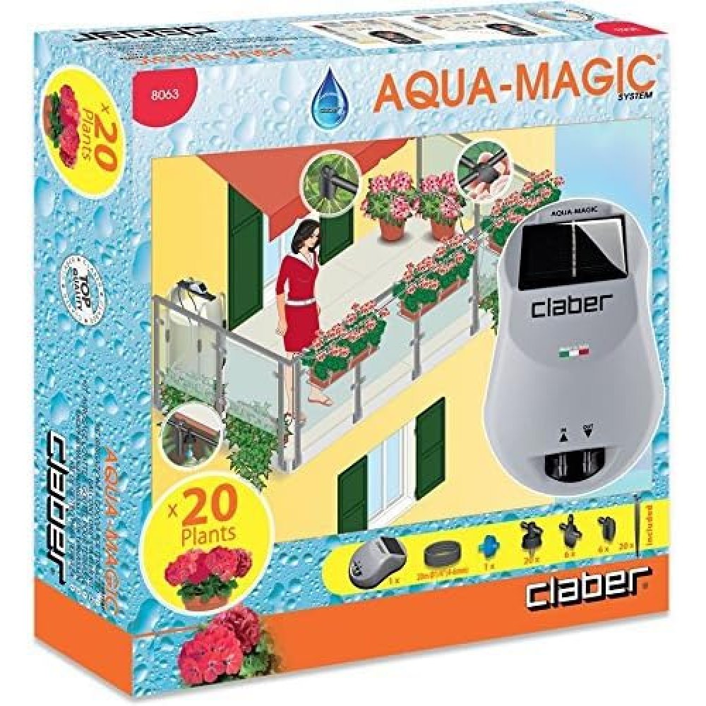 Claber aqua magic system 8063 kit pronto all uso pompa solare +