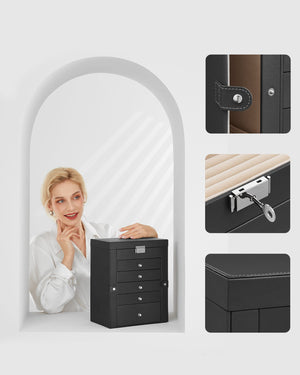 Portagioie VALORA con specchio, elegante design nero - JBC152B01