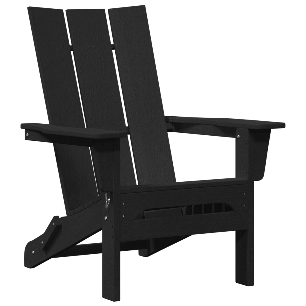 Sedie Adirondack Pieghevoli  2 pz Nero 74.5x80.5x90 cm HDPE