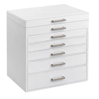 Portagioie Valora bianco con specchio e 5 cassetti foderati in velluto