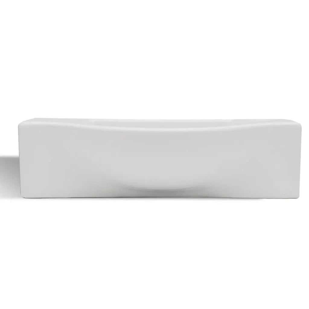 Lavandino da bagno con foro di scarico 45 x 25 cm ceramica bianca 02_0002505