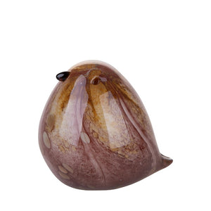 Set 2 Statuetta Decorativa Uccellino 12,5x13,5x11 cm in Vetro Giallo Malva