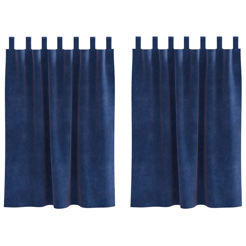 Tende Blackout  con anelli di sospensione 2 pezzi Blu scuro in velluto