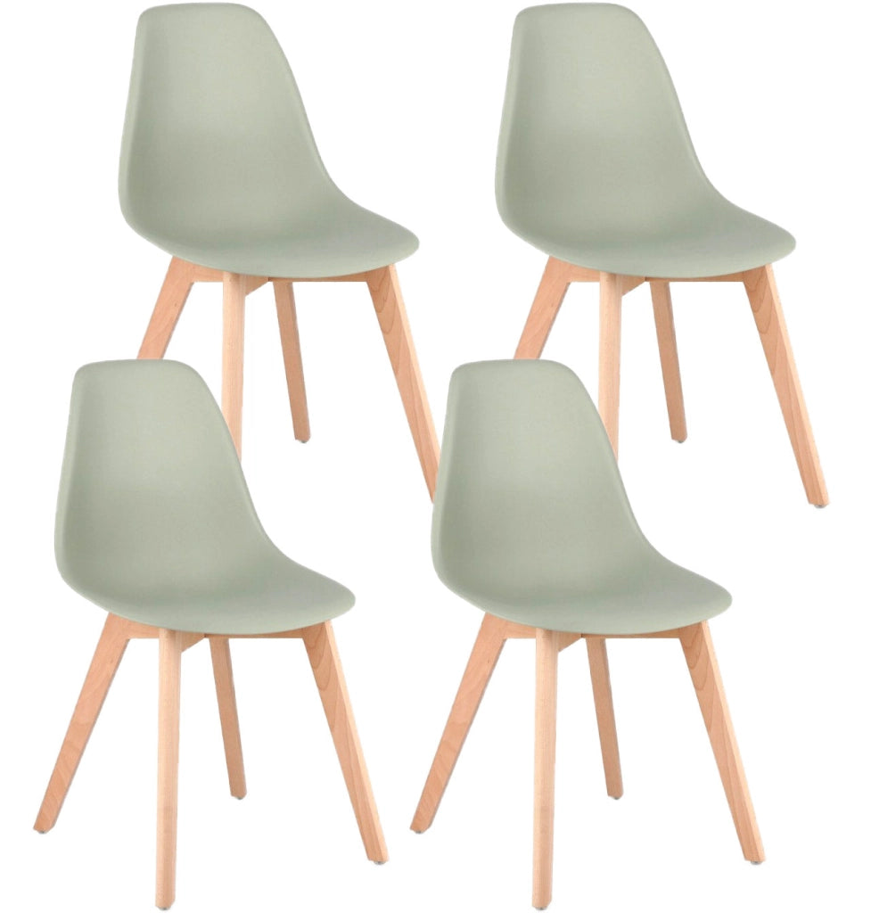 Set 4 Sedie 51,5x46,5x86 cm System in Plastica Verde
