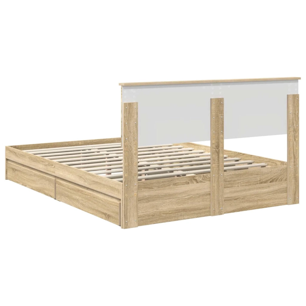 Letto con Contenitore con testiera Rovere Sonoma 160 x 200 cm 3408440