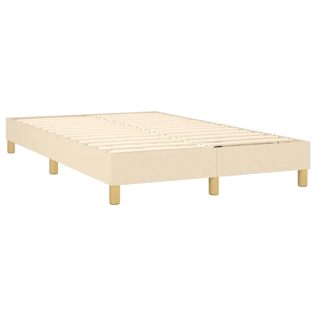 Letto a Molle con Materasso e LED Crema 120x190 cm in Tessuto 3270079