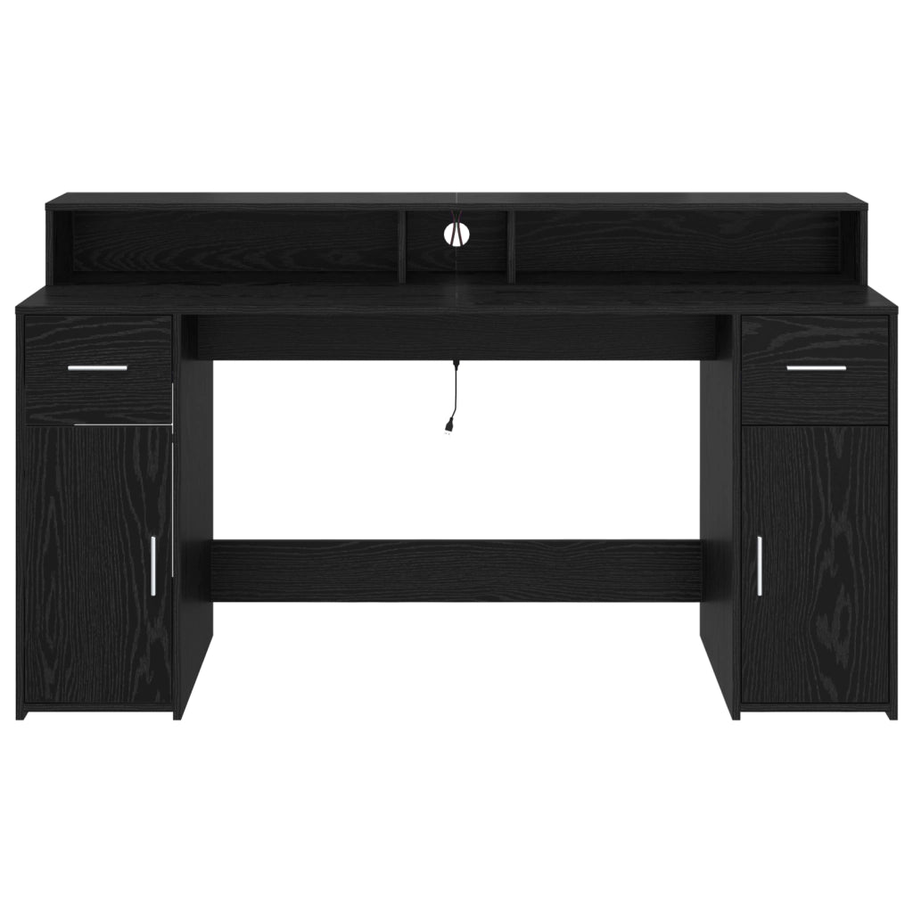 Scrivania Rovere Nero 160x55x91 cm Legno ingegnerizzato