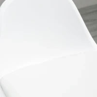Set 2 Sgabelli da Bar Stile Nordico con Schienale, Cuscino e Poggiapiedi, Legno e Plastica, Bianco