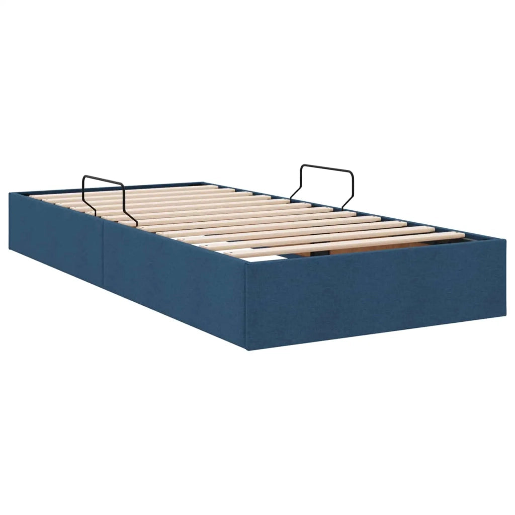 Letto ottomano con archiviazione Blu 90 x 190 cm Tessuto 3442795