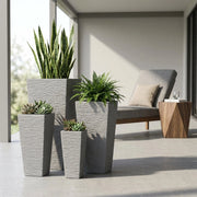 Set di 4 vasi da Giardino in Fibra di argilla cm 42x42x88 - MAXIMILIAN