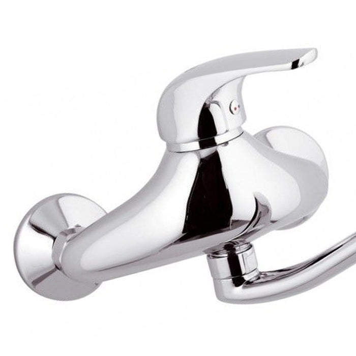 Rubinetto lavello a muro con bocca a s girevole - serie project