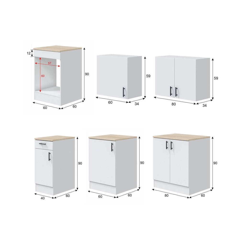 Cucinino Velvenia, Cucina un Cassetto, Elettrodomestici non inclusi, Bianco