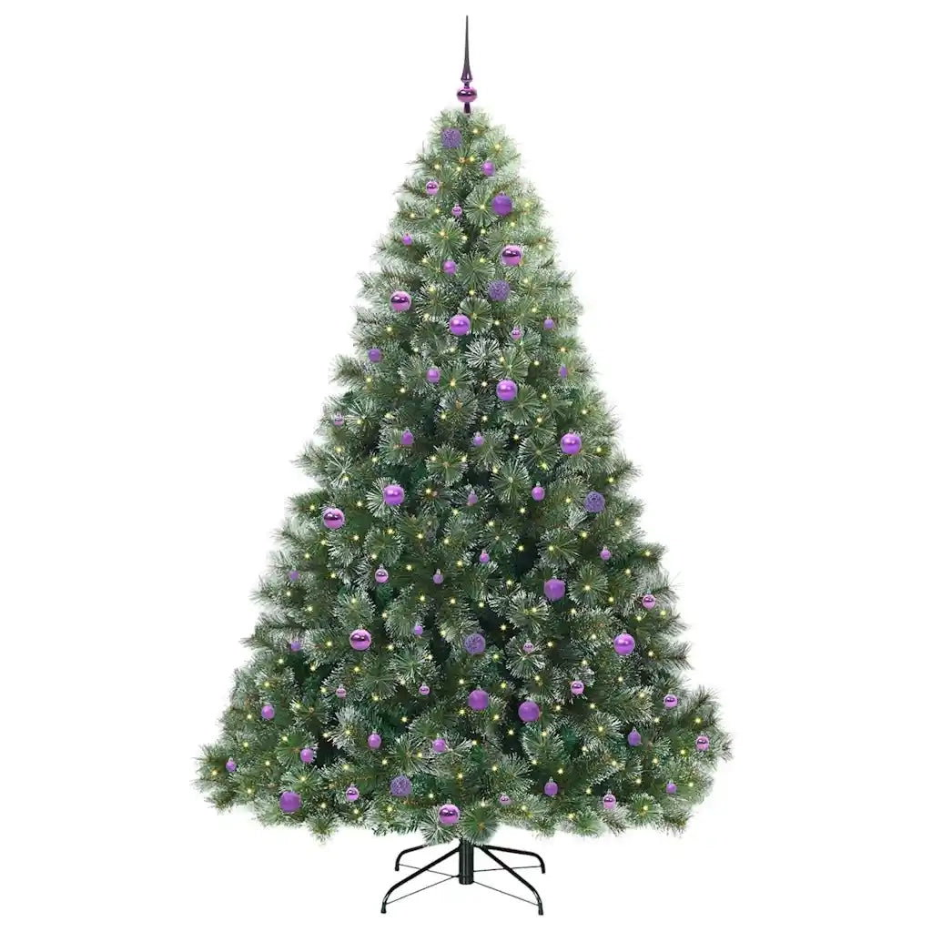 Albero di Natale artificiale con 300 LED Verde 240 cm PE e PVC