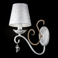 Lampada da parete Elegant in Metallo Monile Bianco con Oro