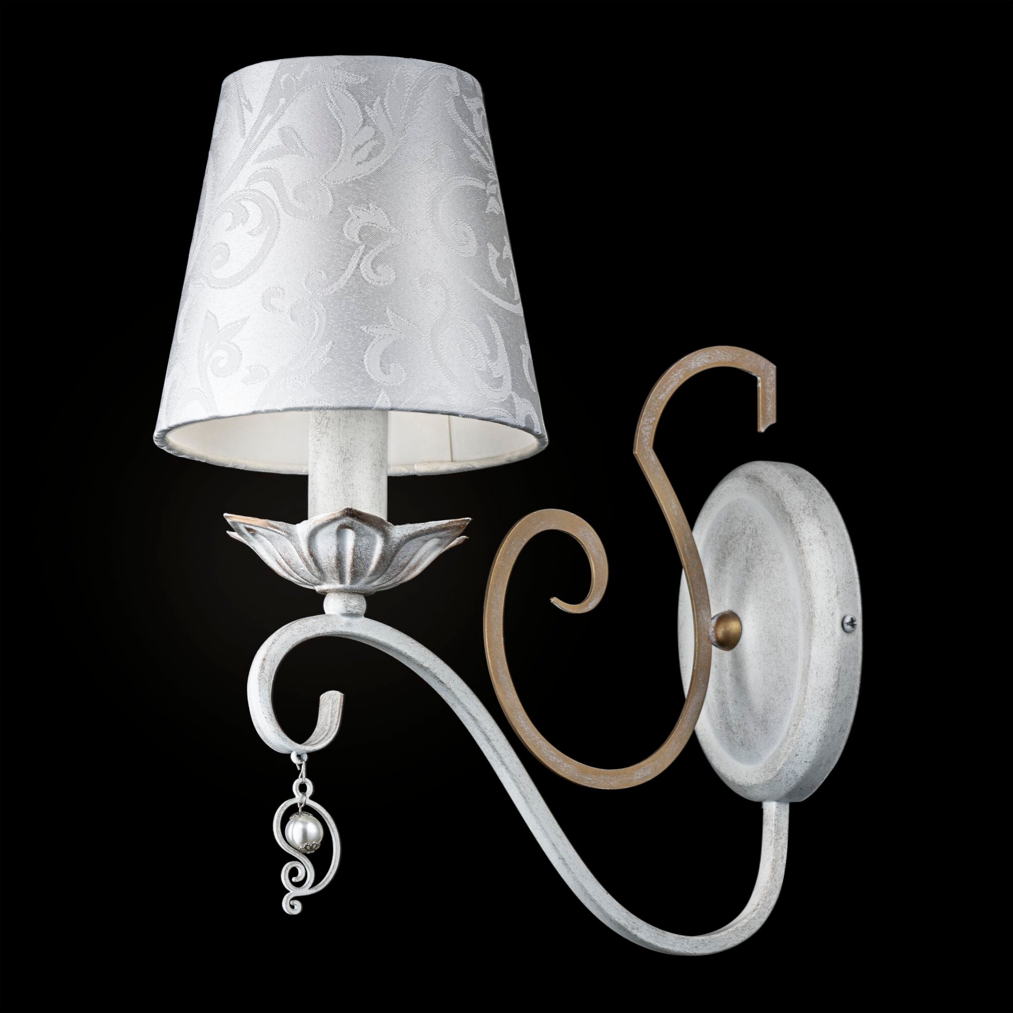 Lampada da parete Elegant in Metallo Monile Bianco con Oro