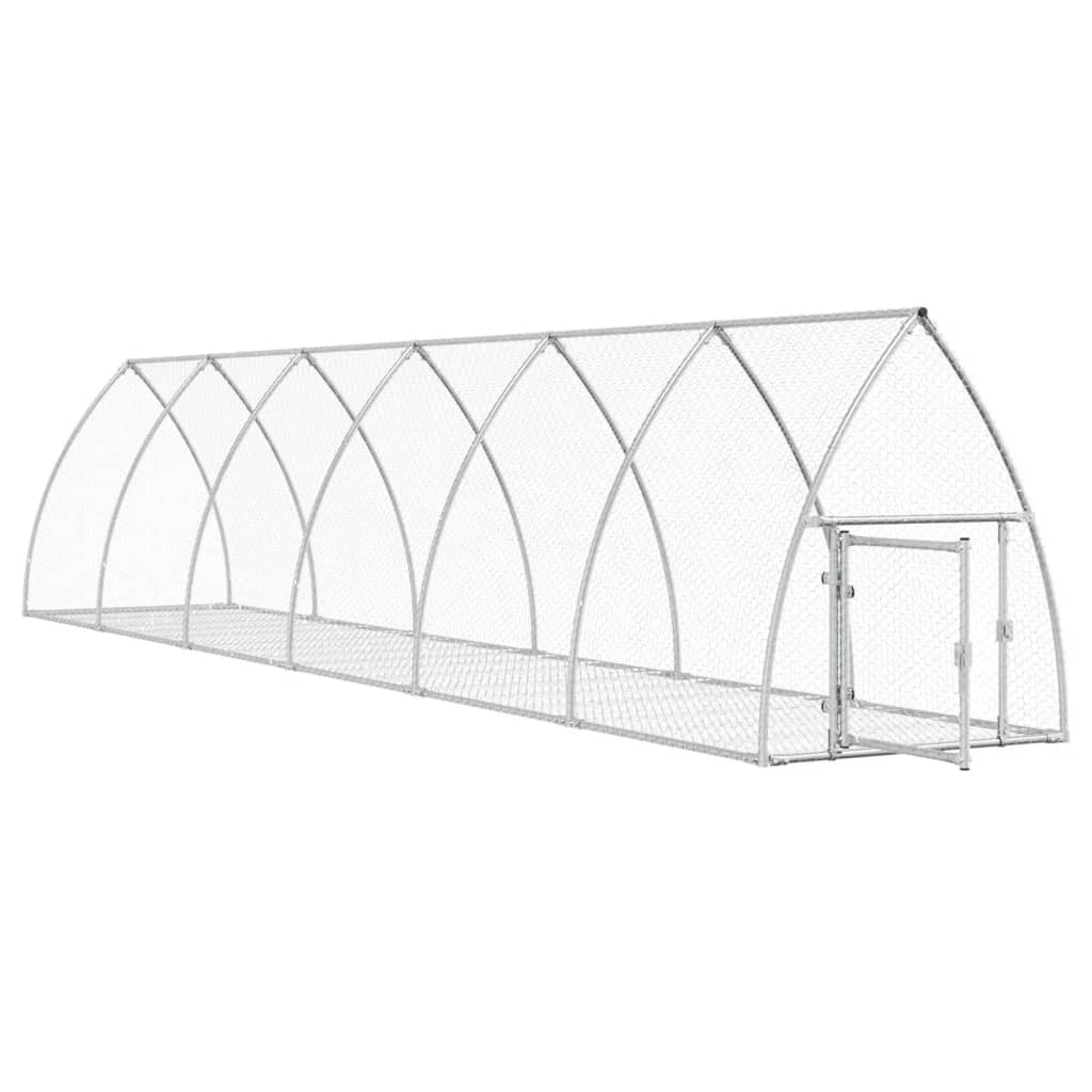 Gabbia per conigli in argento 600 x 105 x 120 cm in acciaio zincato Argento 02_0041698
