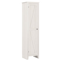 Armadio alto armadio autoportante-Torre di stoccaggio con quattro ripiani e porta singola Bianco