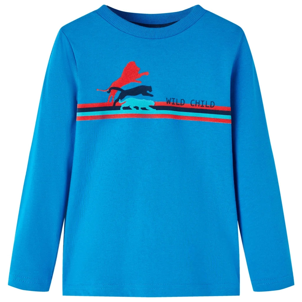 Maglietta da Bambino Maniche Lunghe Blu Cobalto 116cod mxl 84158