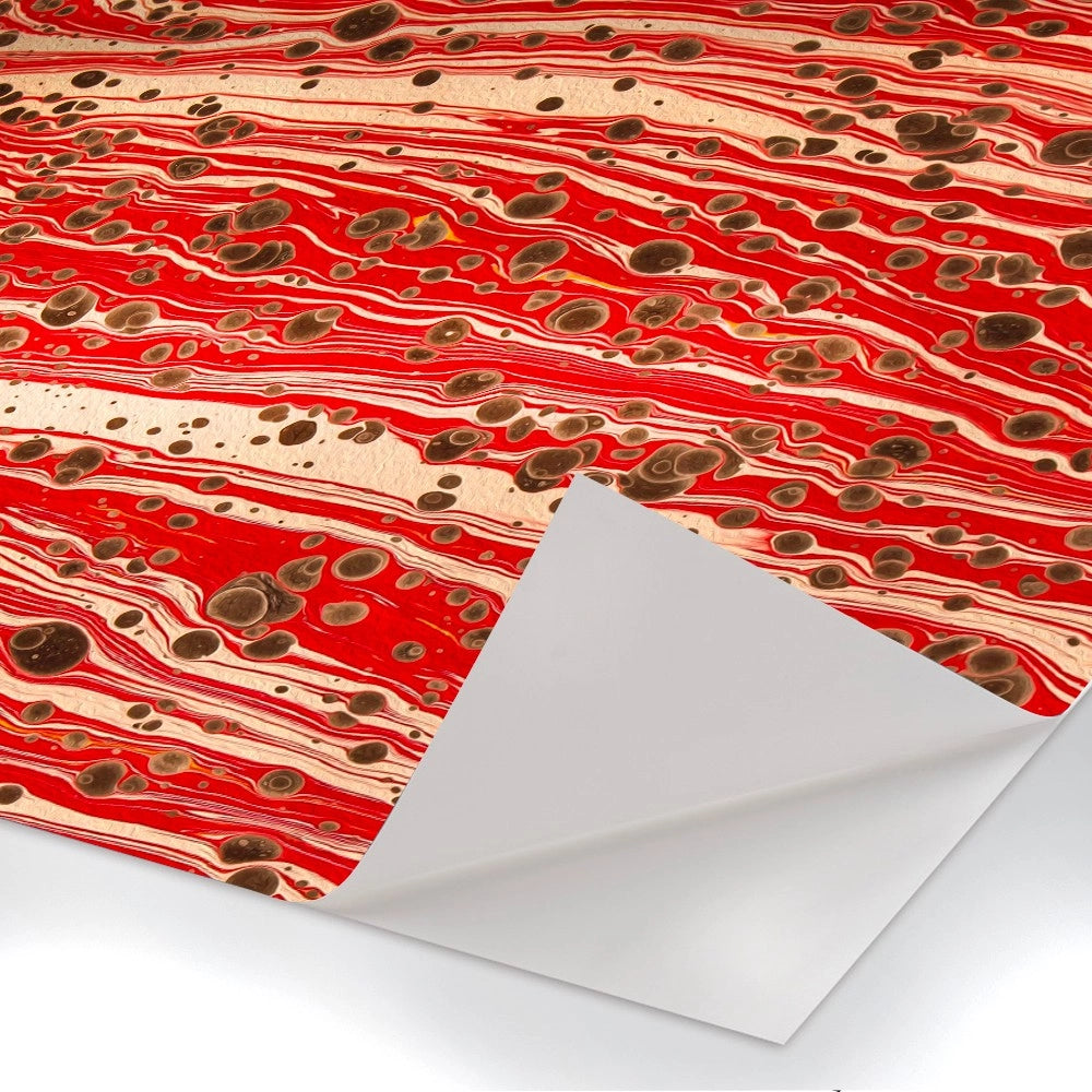 MARBLED PAPER - RED - Pellicola adesiva in PVC finitura opaca Misura: 100x200 cm