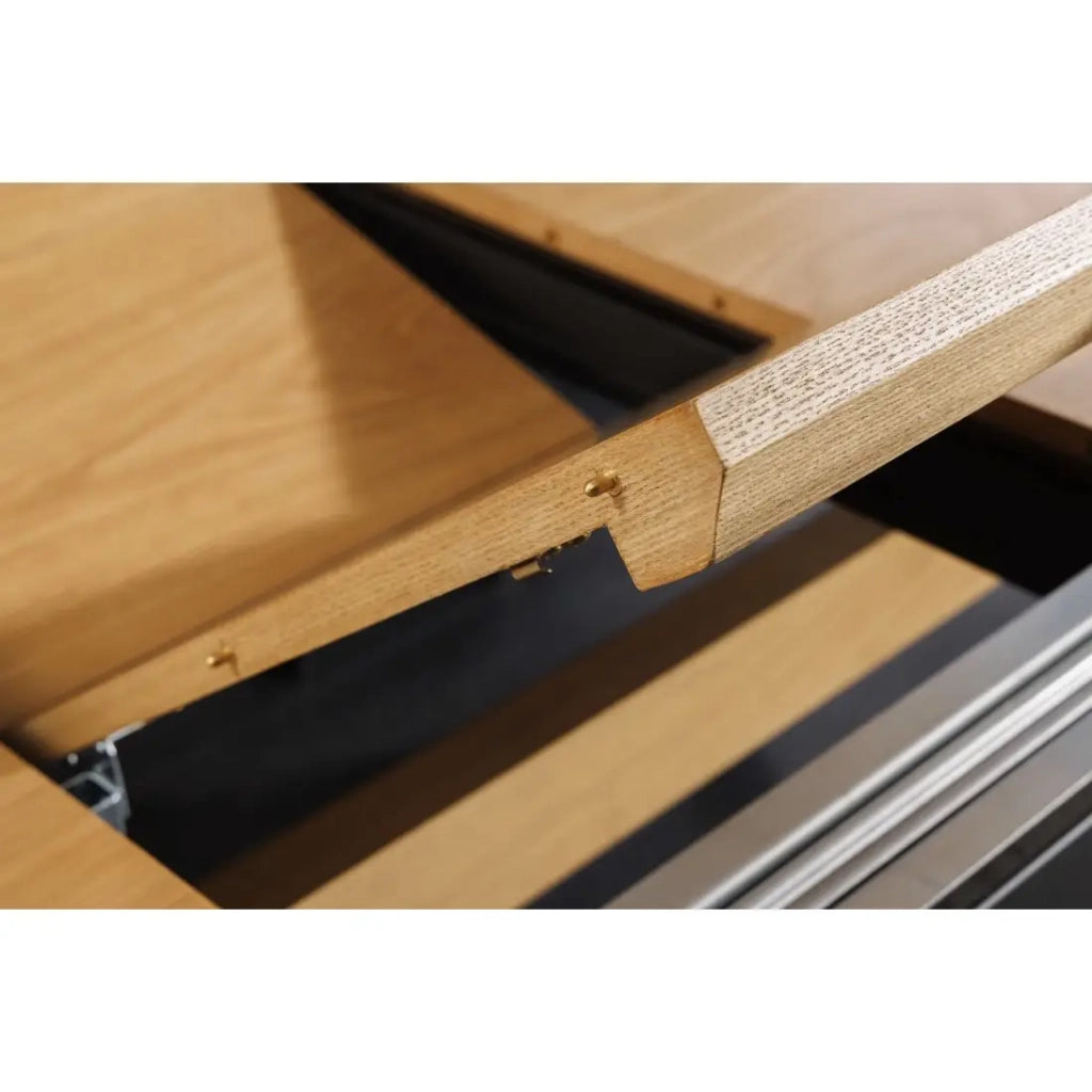 Tavolo da pranzo RADIAM – MDF impiallacciato quercia e metallo – 180-300 cm – Estensibile