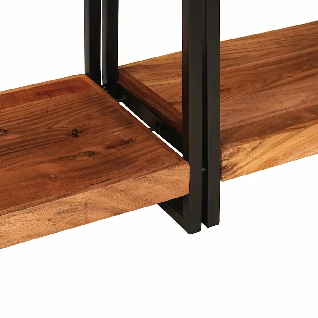 vidaXL Tavoli consolle 2 pcs Marrone Legno Di Acacia Massello